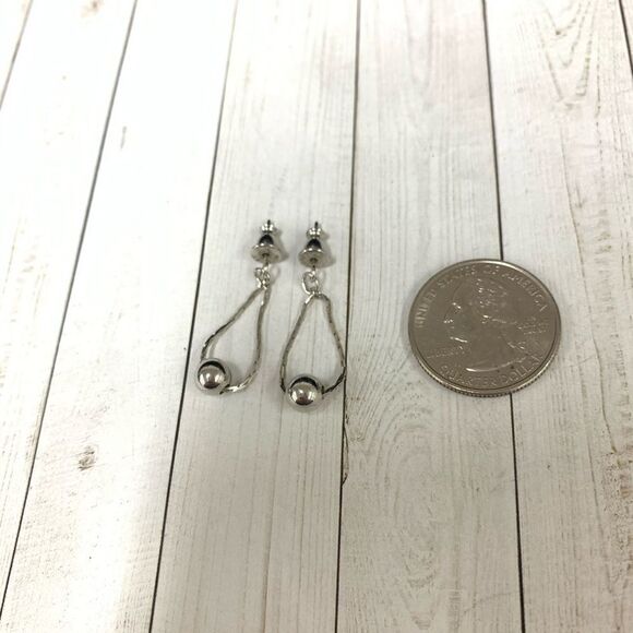 Monet Silver Bead Drop Earrings - Picture 1 of 2